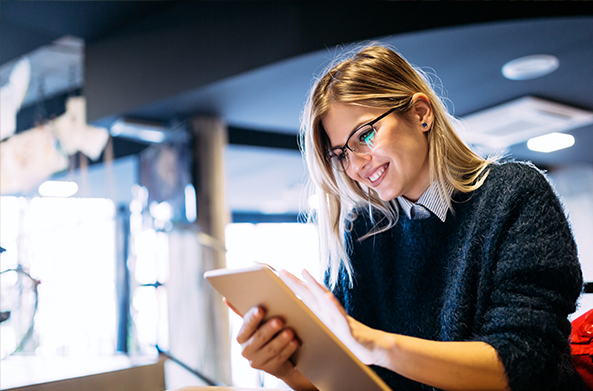 Woman studying for her real estate exam